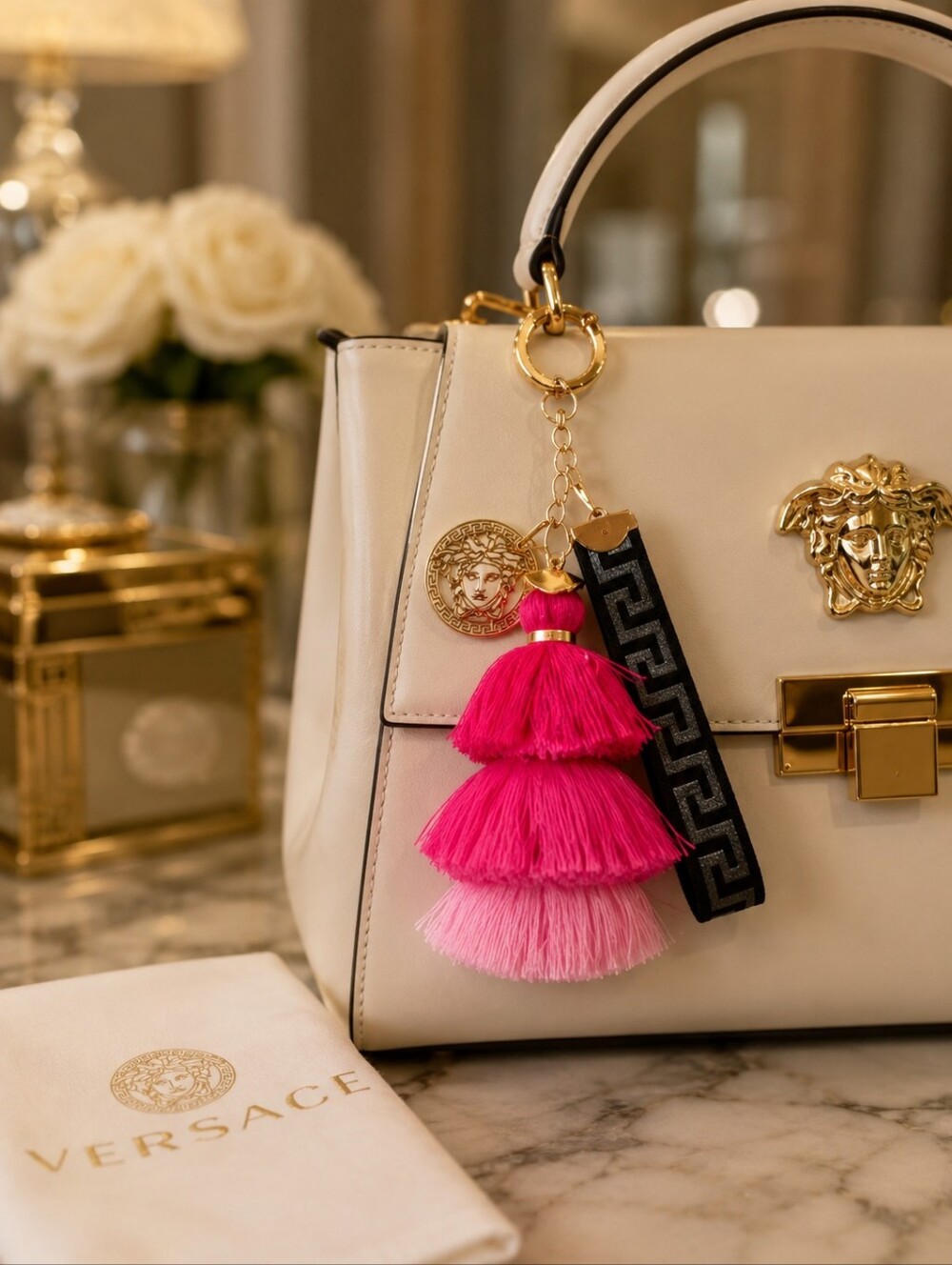 Handcrafted Bag Charm Keychain • Luxe Charm Accessory